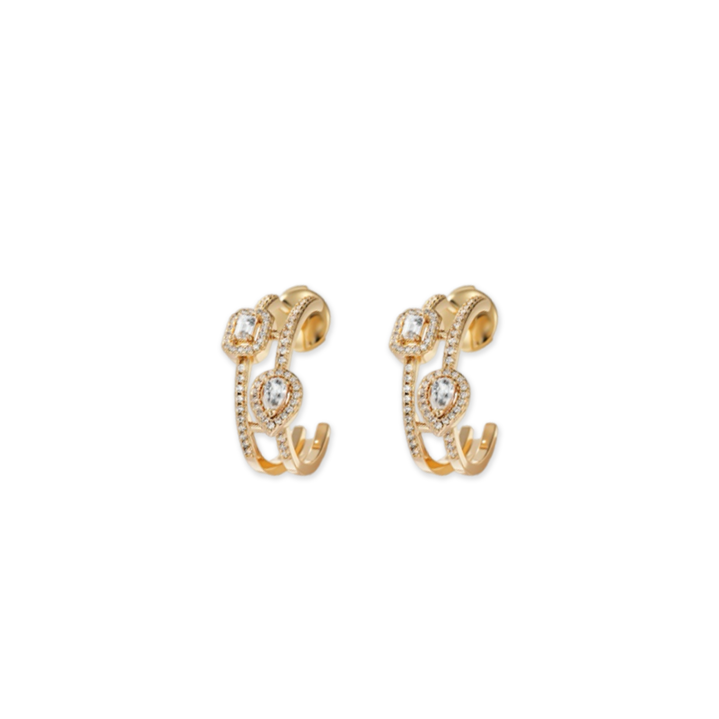 Mes1kaa my twin earrings yellow gold